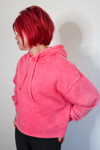 Bubble gum cropped hoodie